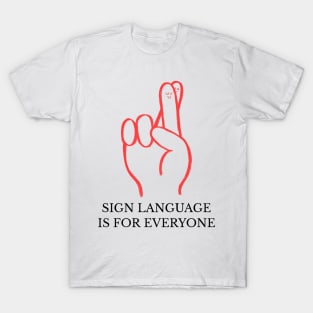 Finger Hug Talking Hands Funny Sign Language Love Unity Peace T-Shirt